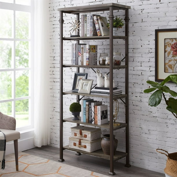 6 Tiers Bookcase Bookshelf Standing Display Storage Shelf Organizer Rack Shelves 